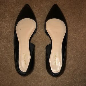 Plain black flats